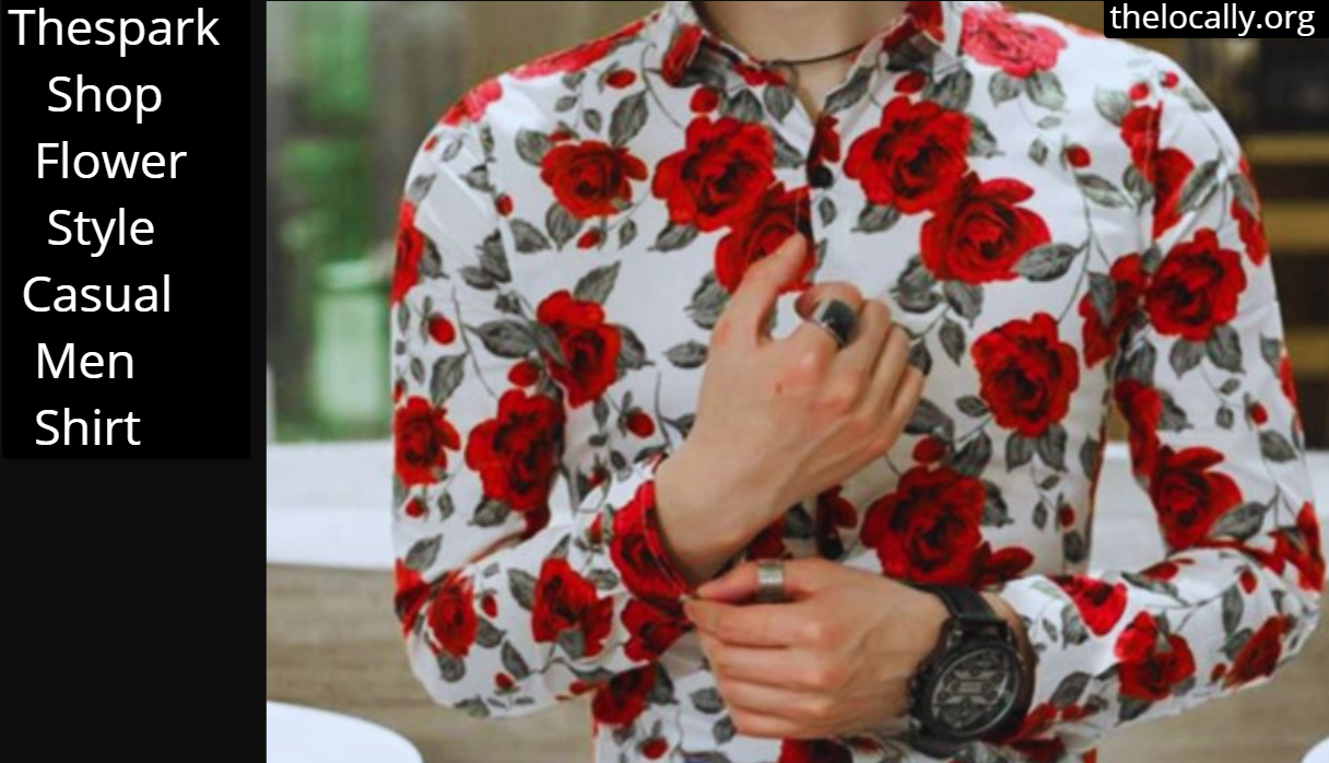 Thespark Shop Flower Style Casual Men Shirt